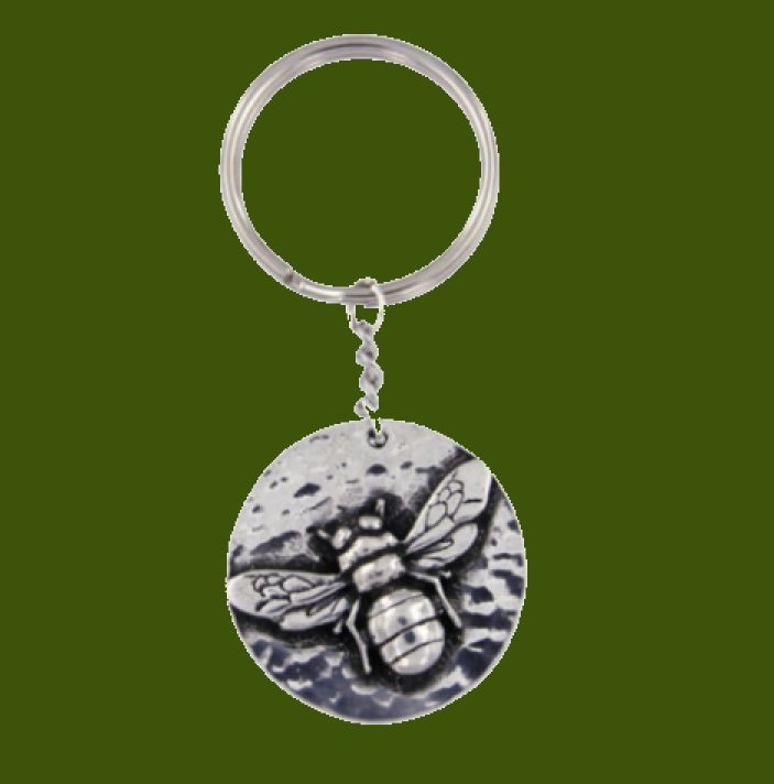 Buzzing Bee Planished Disc Stylish Pewter Key Ring - For Everything ...