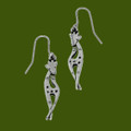 Giraffe Animal Themed Sheppard Hook Stylish Pewter Earrings