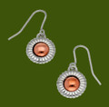 Heritage Copper Disc Circular Small Sheppard Hook Stylish Pewter Earrings