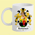 Weinmann German Coat of Arms Surname Double Sided Ceramic Mugs Set of 2