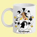 Weishaupt German Coat of Arms Surname Double Sided Ceramic Mugs Set of 2