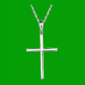 Cross Simple Highly Polished 14K White Gold Pendant