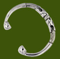 Double Dragon Head Beast Torc Tapering Cuff Stylish Pewter Bangle