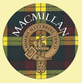MacMillan Clan Crest Tartan Cork Round Clan Badge Coasters Set of 2