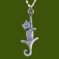 Dangling Cat Animal Themed Stylish Pewter Pendant