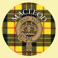 MacLeod Of Lewis Clan Crest Tartan Cork Round Clan Badge Coasters Set of 2