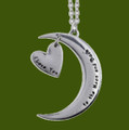 To The Moon And Back Love Themed Stylish Pewter Pendant