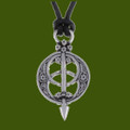 Chalice Well Openwork Stylish Pewter Leather Cord Pendant