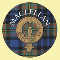 MacLellan Clan Crest Tartan Cork Round Clan Badge Coasters Set of 2
