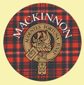 MacKinnon Clan Crest Tartan Cork Round Clan Badge Coasters Set of 2