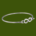 Infinity Knot Symbol Silver Plated Clip On Bangle