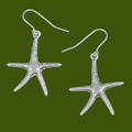 Starfish Marine Sea Creature Drop Sheppard Hook Stylish Pewter Earrings