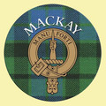 Mackay Clan Crest Tartan Cork Round Clan Badge Coasters Set of 2