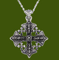Jerusalem Cross Ornate Large Stylish Pewter Pendant