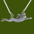 Leaping Hare Animal Themed Stylish Pewter Pendant