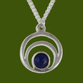 Centric Circles Lapis Lazuli Small Stylish Pewter Pendant