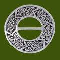 Celtic Bird And Chevron Symbols Round Stylish Pewter Scarf Slide