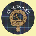 MacInnes Clan Crest Tartan Cork Round Clan Badge Coasters Set of 2