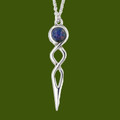 Celtic Twist Knot Opal Glass Stone Stylish Pewter Pendant