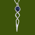 Celtic Twist Knot Lapis Lazuli Stylish Pewter Pendant