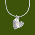 Heartbeat Hammered Offset Heart Themed Tiny Stylish Pewter Pendant