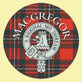 MacGregor Clan Crest Tartan Cork Round Clan Badge Coasters Set of 2