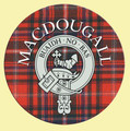 MacDougall Clan Crest Tartan Cork Round Clan Badge Coasters Set of 2