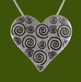 Swirls Hammered Engraved Heart Themed Stylish Pewter Pendant