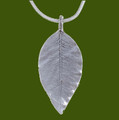 Leaf Textured Foliage Plant Themed Stylish Pewter Pendant