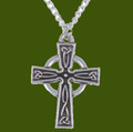 Trefoil Embossed Celtic Cross Knotwork Small Stylish Pewter Pendant