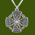Padstow Celtic Cross Knotwork Round Small Stylish Pewter Pendant