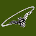 Bee Insect Themed Silver Plated Clip On Bangle