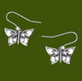 Butterfly Spiral Wings Sheppard Hook Stylish Pewter Earrings