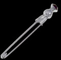 Thistle Flower Bud Purple Glass Stone Chrome Plated Kilt Pin