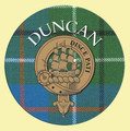 Duncan Clan Crest Tartan Cork Round Clan Badge Coasters Set of 2