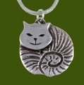 Fat Cat Animal Themed Small Stylish Pewter Pendant