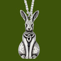 Hare Celtic Open Knotwork Animal Themed Stylish Pewter Pendant