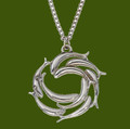 Swirl Of Fish Marine Creature Themed Stylish Pewter Pendant