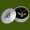 Bee Insect Themed Bronze Pendant And Pewter Decorative Trinket Box