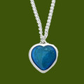 Love Heart Blue Enamel Small Stylish Pewter Pendant