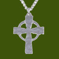 Celtic Cross Plain Hammered Stylish Pewter Pendant