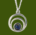 Centric Circles Opal Small Stylish Pewter Pendant