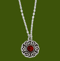 Celtic Knotwork Amber Glass Stone Circular Small Stylish Pewter Pendant