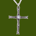 Staffordshire Hoard Cross Clear Crystal Stone Stylish Pewter Pendant