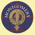 Montgomery Clan Crest Tartan Cork Round Clan Badge Coasters Set of 4