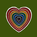 Heart Rainbow Enamel Love Themed Stylish Pewter Brooch