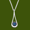 Teardrop Opal Glass Stone Stylish Pewter Pendant