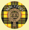 MacLeod Of Lewis Clan Crest Tartan Cork Round Clan Badge Coasters Set of 4