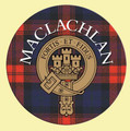 MacLachlan Clan Crest Tartan Cork Round Clan Badge Coasters Set of 4