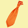 Burnt Orange Mens Plain Satin Pre-tied Ruche Wedding Cravat Necktie 